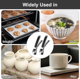Sander Shop 2 Stuks Airfryer-Tang, Antislip Schoteltang Hete Ladegrijper met Siliconen Borstel, Anti- Scald Plate Gripper Roestvrij Staal, Hittebestendige Multifunctionele Kom Houder Clip voor Schotel Pannen — thumbnail 5