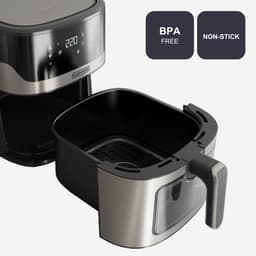 Airfryer Zonder Olie - Hetelucht Frituurpan - Gezond Bakken - Groot Volume 6.5L - 28x26x35cm - Zwart — thumbnail 3