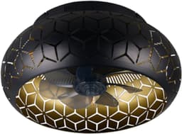 Fantiluxe - Kasper - Plafondventilator met verlichting - Zwart Goud - Ø50cm - Afstandsbediening - Met lamp - Plafond ventilator - Slaapkamer — thumbnail 5