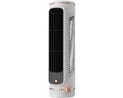 Ulisem - Tafeltorenventilator - 3 standen - USB oplaadbaar - Liggend en staand gebruik - Stille motor - Bladloos ontwerp - Draagbaar - Voor slaapkamer en kantoor - Wit — afbeelding 1