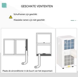 Mobiele Airco - Mobiele Airconditioner 7000BTU 3-in-1 – Koelen – Luchtontvochtiger – Ventilator – 24h Timer – 2 Snelheden – Voor 10-26 m² – Compact – Wit — thumbnail 4