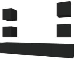 Tv-meubelset - Hifi-kast Media-kast - Opbergen Media - Wandgemonteerd - 30x100x30 cm - Zwart