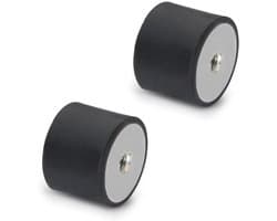 Rubberen Buffer - Trillingsdemper Elastische Steun - Machine Demping - Gevulkaniseerd Rubber - d1: 15mm h: 15mm - Zwart