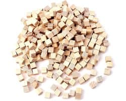 Natuurlijke Houten Blokken 1cm - 400 Stuks voor Creatieve Projecten, Decoratie en Miniatuurmodellen, Duurzaam en Geschikt voor Schilderen en Graveren