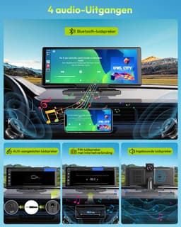 ESSGOO Draadloos CarPlay Scherm 10 Inch - Geschikt voor Android Auto Scherm - Dashcam voor auto - Incl. 64GB SD — thumbnail 2