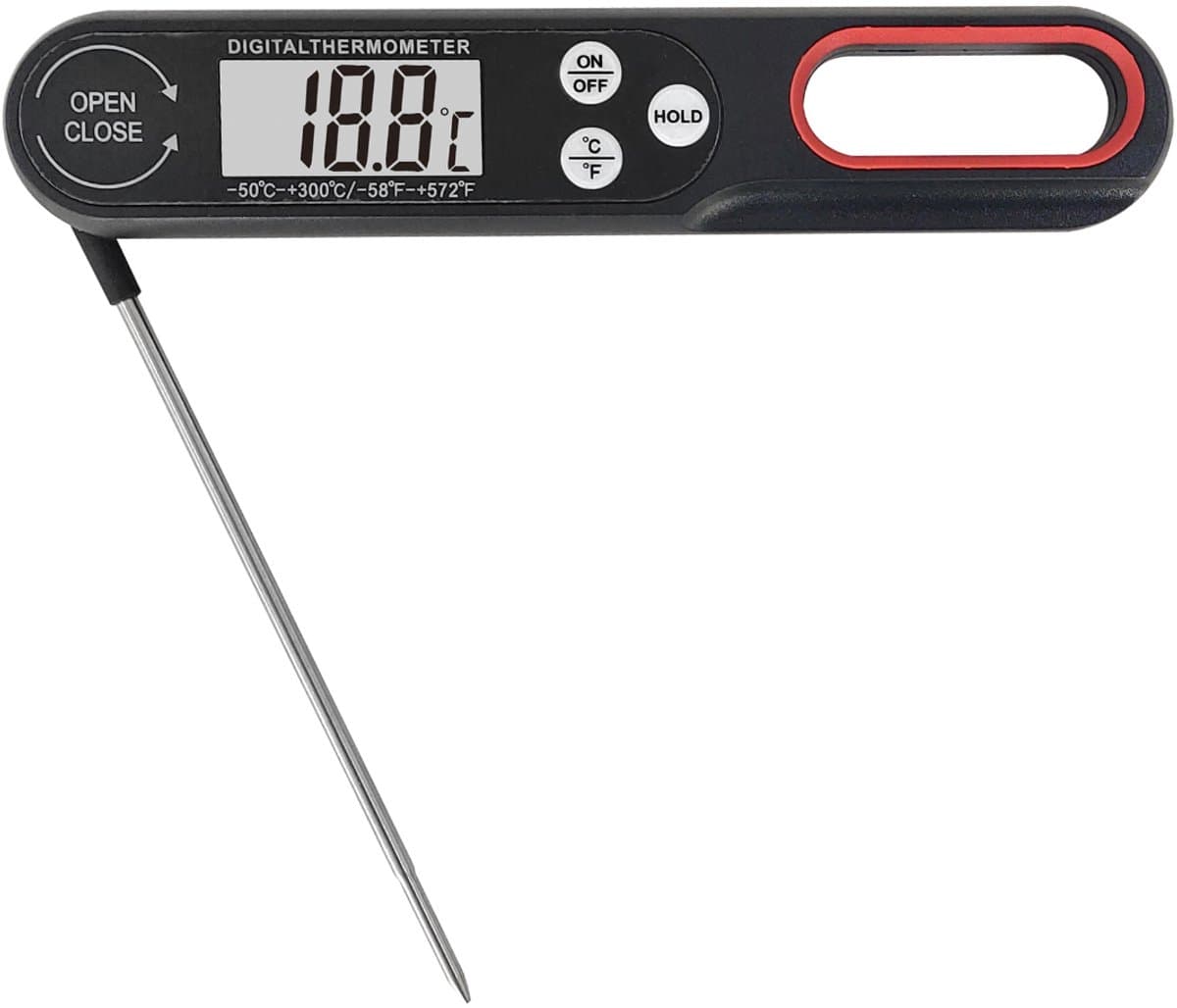 Mmgoqqt - 1 Stuk Voedselthermometer - Digitale Keukenthermometer - Zwart - Standard - Voor Koken, Bakken, Grillen, Bbq En Airfryer - Nauwkeurige Temperatuurmeting — afbeelding 1