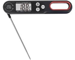 Mmgoqqt - 1 Stuk Voedselthermometer - Digitale Keukenthermometer - Zwart - Standard - Voor Koken, Bakken, Grillen, Bbq En Airfryer - Nauwkeurige Temperatuurmeting