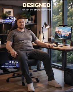 Dowinx Gamingstoel - Ergonomische Bureaustoel - 200 kg Draagvermogen - 4D Armleuningen - Lendensteun - Verstelbaar - Zwart — thumbnail 2