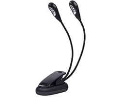 Verstelbare clip-on LED leeslamp voor muziekstandaard - perfect voor nachtelijk lezen