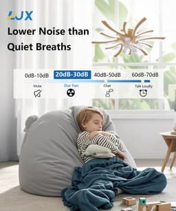 Moderne plafondventilator met verlichting en afstandsbediening – Stil, Omkeerbaar en Energiezuinig — thumbnail 5