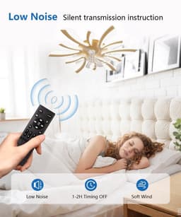 Moderne plafondventilator met verlichting en afstandsbediening – Stil, Omkeerbaar en Energiezuinig — thumbnail 4