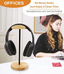 Hoofdtelefoonhouder van Natuurhout en Aluminium - Functionele Oplossing voor Alle Headsets — thumbnail 2