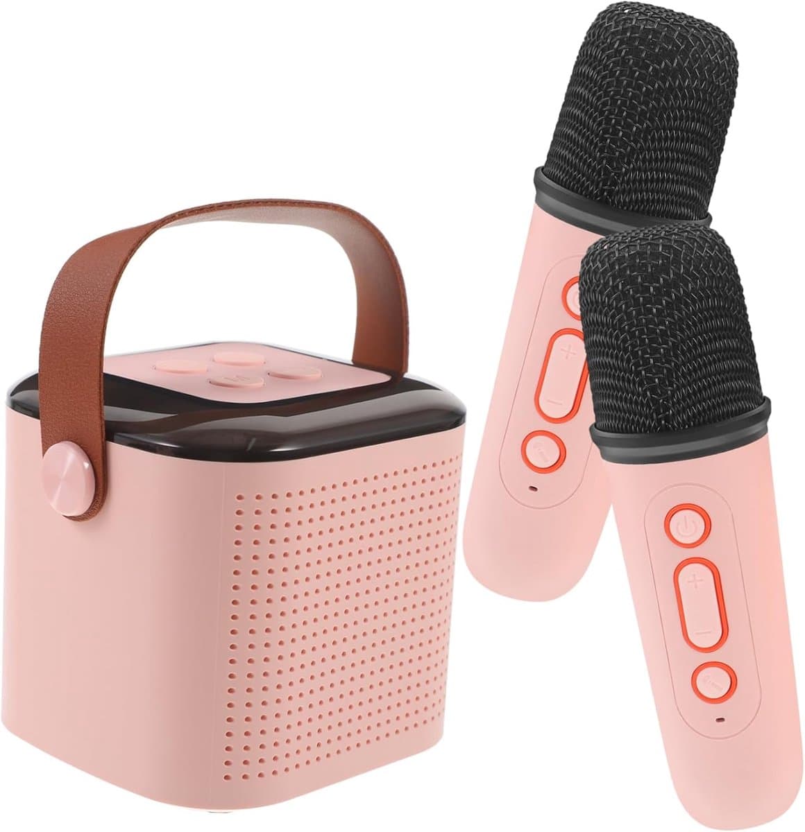 Mini Karaoke Luidspreker Spel met Microfoon Draadloze Luidspreker met Microfoon Karaoke Microfoons voor Draadloze Karaoke Roze — afbeelding 1