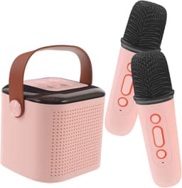 Mini Karaoke Luidspreker Spel met Microfoon Draadloze Luidspreker met Microfoon Karaoke Microfoons voor Draadloze Karaoke Roze — thumbnail 1