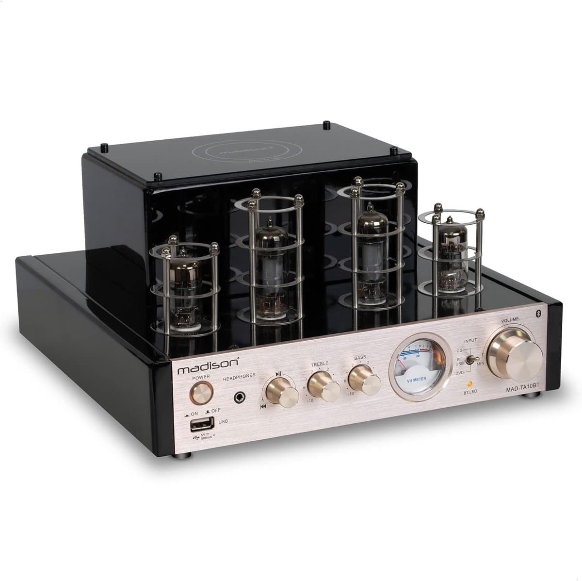 Stereo Buizenversterker 2x25W RMS met Bluetooth en USB - Ideaal voor Plattenspeler en Stereo Installatie — afbeelding 1