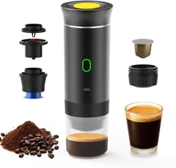 Ynkkvre - Draagbare Espresso Apparaat – Mini Koffiemachine – 3-in-1 Reis Espresso Apparaat – Camping en Autogadget Koffiemachine – 7500mAh batterij & 20 bar druk – Koud/warme extractie – 6-in-1 capsule compatibiliteit — thumbnail 1