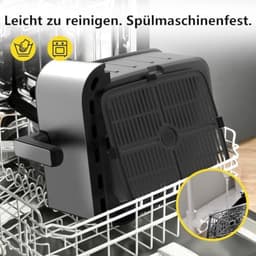 Dubbele lucht friteuse met touchscreen - 11 liter capaciteit - Airfryer - twee lades — thumbnail 3