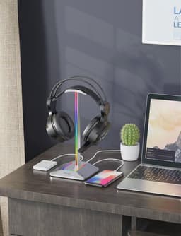 RGB Hoofdtelefoonhouder met USB Type-C Oplader en Gegevensoverdracht - Gaming Accessoires voor Hoofdtelefoons — thumbnail 4