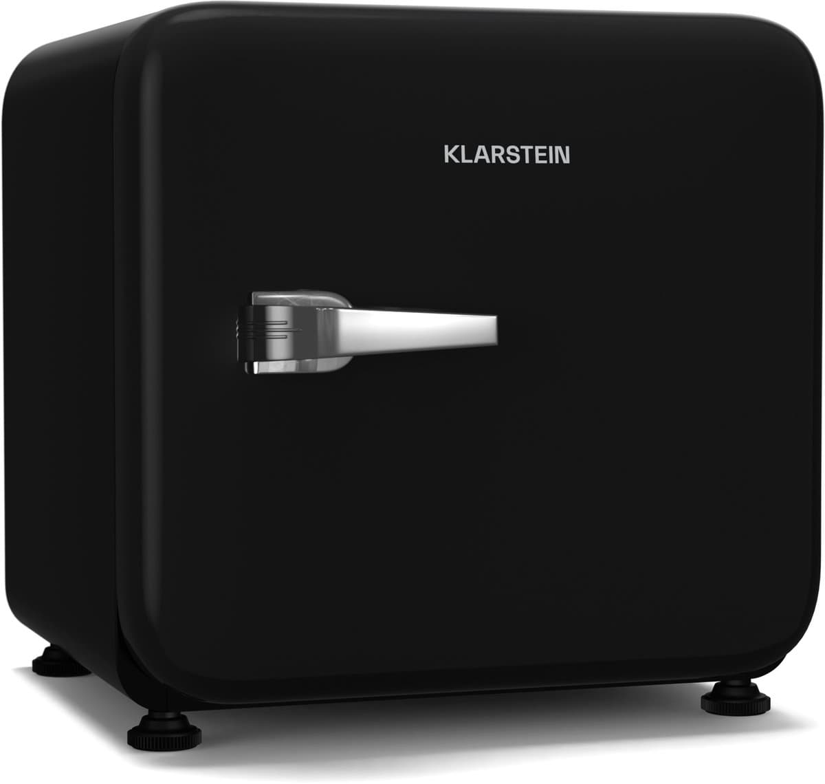 Klarstein Audrey Evo 43L minikoelkast - retro design, stil (40 dB), compressor, verstelbare pootjes, omkeerbare deur, kleine koelkast voor slaapkamers en kantoren, zwart — afbeelding 1