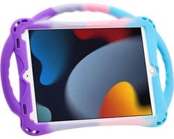 Kindvriendelijke iPad 10.2 Hoes met Screenprotector en Riem - Siliconen Schokbestendig voor Generatie 9e/8e/7e