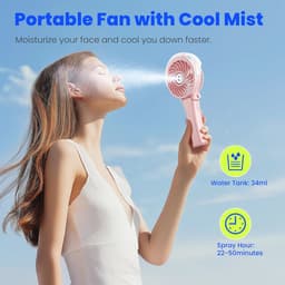 Draagbare ventilator met 2600 mAh batterij en verstuiverfunctie — thumbnail 2