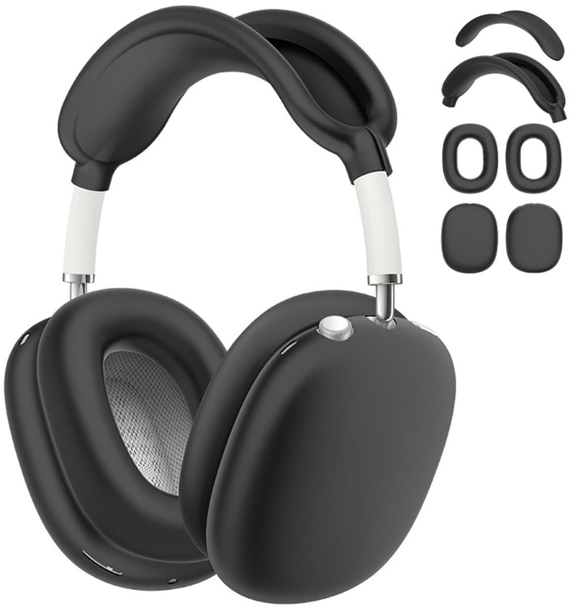 Shieldcase Beschermset geschikt voor Apple Airpods Max 1/2 - Siliconen covers / bescherming - 4 delige set - Hoofdband cover - Oorkap Beschermers & Reishoes - 4 in 1 set - Donkerblauw — afbeelding 1