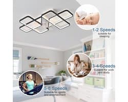 LED Plafondlamp met Ventilator Dimbaar 35 Inch - 6 Versnellingen, Omkeerbaar, APP & Afstandsbediening - Modern voor Woonkamer en Slaapkamer — afbeelding 1