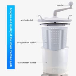Handwasmachine 2-in-1 met handbediende roterspindroger voor mobiel en elektriciteitsvrij wassen — thumbnail 3