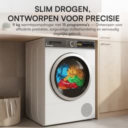 Fram FHPD-V9T2A++ Wasdroger - Warmtepompdroger- 9 kg - 15 Droogprogramma's - LED display - Uitgestelde start – Kinderslot – 5 Jaar Garantie – Wit — thumbnail 9