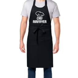 Keukenschort Chef Airfryer | Zwart | Dames/Heren | Verstelbaar | Cadeau-idee | BBQ | Verjaardag | Jubileum | Verrassing | Grapje — thumbnail 2