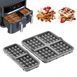 2 stuks wafelinzetstukken - geschikt voor Philips Airfryer 3000-serie (6L/3L) & Tefal EY9018 Airfryer - grijs — thumbnail 2