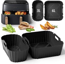 Accessoires Siliconen Heteluchtfriteuse Gescht voor Philips Dual Basket Airfryer 3000-5000 Serie 9L(6L/3L), Airfryer Siliconen voor Cookwise Dual Zone 9L(3L/6L) — thumbnail 2