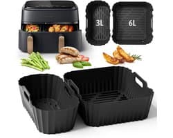Accessoires Siliconen Heteluchtfriteuse Gescht voor Philips Dual Basket Airfryer 3000-5000 Serie 9L(6L/3L), Airfryer Siliconen voor Cookwise Dual Zone 9L(3L/6L) — afbeelding 1