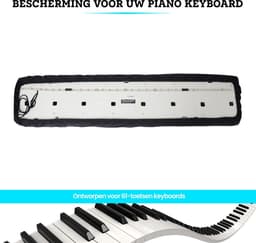 Somstyle Piano Keyboard Cover met Trekkoord - Geschikt voor 61 Toetsen - Beschermhoes Instrument - Zwart — thumbnail 5