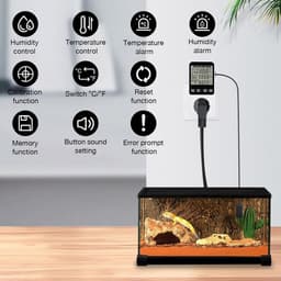 230V Temperatuur en Vochtigheidsschakelaar met Sensor voor Verwarming en Koeling - Thermostaat Socket — thumbnail 3