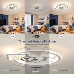 Dimbare LED Plafondlamp Voetbalvorm met Afstandsbediening - Warm tot Koel Wit Licht — thumbnail 3