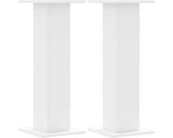 vidaXL - Speakerstandaards - 2 - st - 30x30x80 - cm - bewerkt - hout - wit
