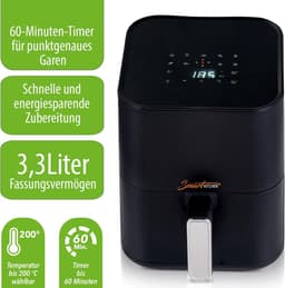 Smart Kitchen Heteluchtfriteuse 3.3L Kleine Airfryer voor Compacte Keukens – Mini Aircooker met LED Touch Display, 9 Programma’s, Automatische Uitschakeling | Gezond Frituren met 90% Minder Olie Airfryer Klein & Elektrisch met Kajal Sticker — thumbnail 7