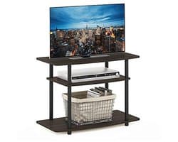 3-Tier Entertainment Center Stand voor TV - Donkerbruin/Zwart
