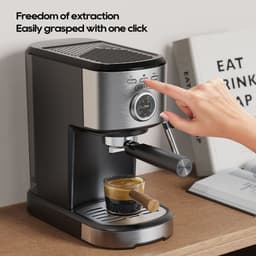 HiBREW H5A Espresso Machine – koffiezetapparaat – 15 Bar – Nauwkeurige Temperatuurmeter – Sterke Stoomfunctie – 1.2L – Melkopschuimer – One-Touch Koffiezetapparaat — thumbnail 5