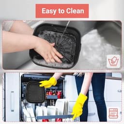 Siliconen Airfryer Pannen en Baklinern voor Herbruikbare Frituurmand - Vouwbare Tray Rack Accessoires voor Magnetron en Oven — thumbnail 5