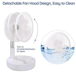 Draagbare 7,7 inch staande ventilator met afstandsbediening en stille werking, oplaadbare batterij en opvouwbaar ontwerp voor slaapkamer en kantoor — thumbnail 5