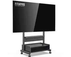 Verstelbare TV standaard met wielen voor 40-85 inch televisies, max. 60 kg, met opbergruimte en veiligheidsslot