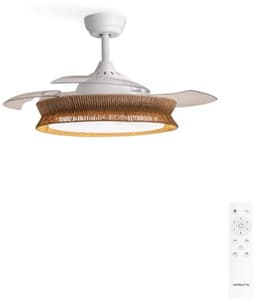 Stijlvolle Plafondventilator met Verlichting en Afstandsbediening - 6 Snelheden, Ingetrokken Vleugels, Ideaal voor Ruimtes tot 30 m² — thumbnail 2