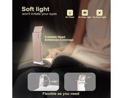 Oplaadbare Boekenlamp met Klem - USB Oplaadbaar, Opvouwbaar, 3 Amber Kleuren & 4 Helderheidsniveaus