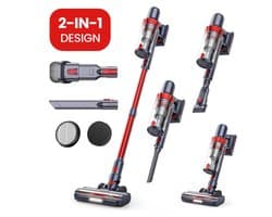 Golermo PowerSweep One – Draadloze Steelstofzuiger – 2-in-1 – 120W – 0.8L Zakloos – HEPA Filter – Accu – Voor Alle Vloeren