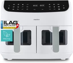MEDION XXL Dubbele Airfryer P20 - 2 zones - 8,7 L - 2600 W - Matwit — thumbnail 12