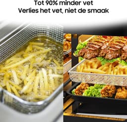 Dewelling Heteluchtfriteuse KDFO-5511DTW - XXL Airfryer 12L met 2 Zones - Afneembare Scheidingswand - Kijkvenster - 2600W - 50-200°C — thumbnail 9