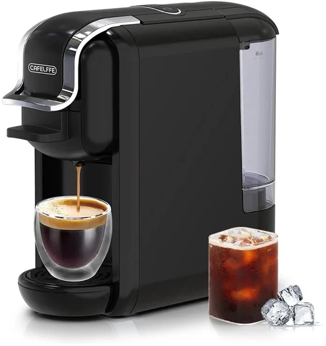 Vedder House - Koffiezetapparaat Cups - 4 in 1 - Zwart - Warme en koude dranken - Koffiemachine - Koffiepadmachine — afbeelding 1