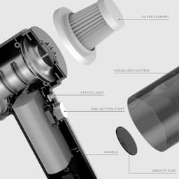 Draagbare Kruimeldief - Mini Stofzuiger - Auto Interieur Reinigen - Geïntegreerd LED Licht - 6000 Pa Zuigkracht - Zwart — thumbnail 3